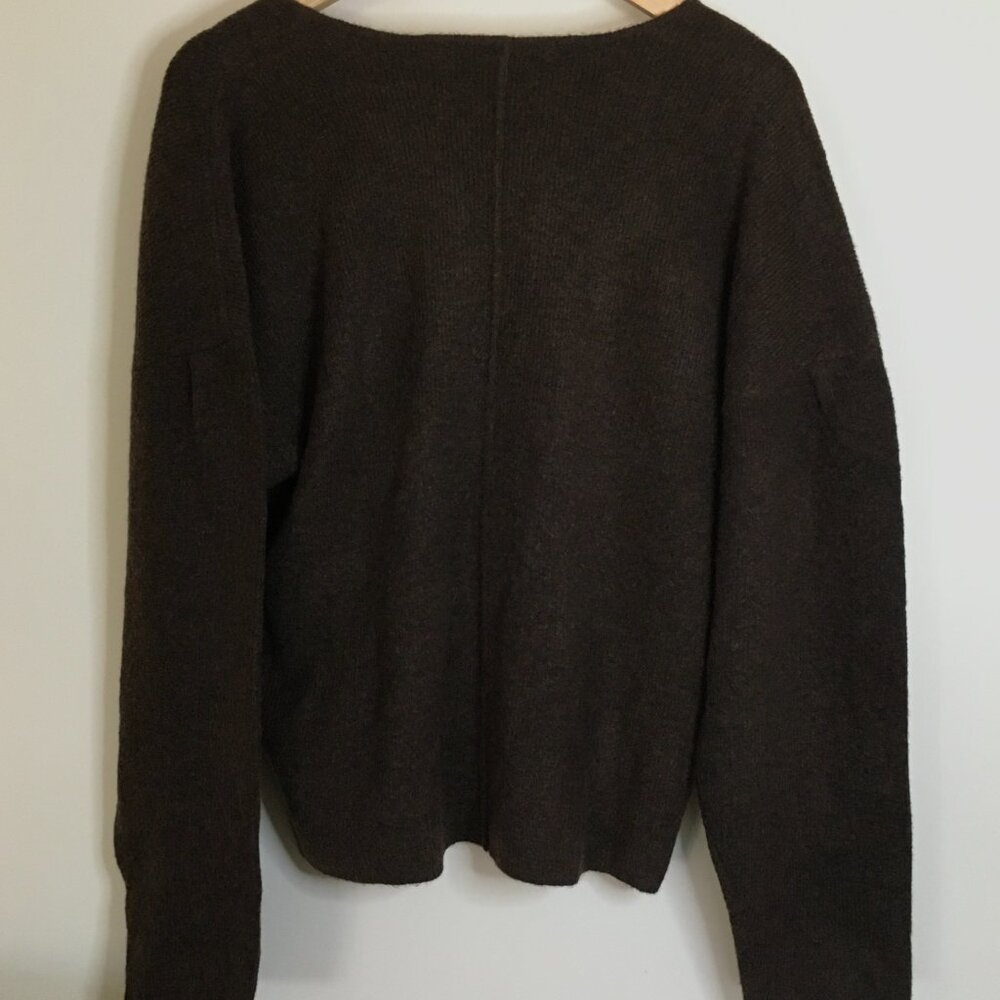 Rebecca Minkoff Women's Harper V-Neck Sweater, Brown, L - Picture 5 of 5